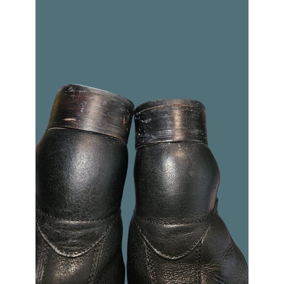 Frye Melissa Button Shearling Lined Tall Leather Riding Black Boots Women 7.5B - Picture 9 of 15
